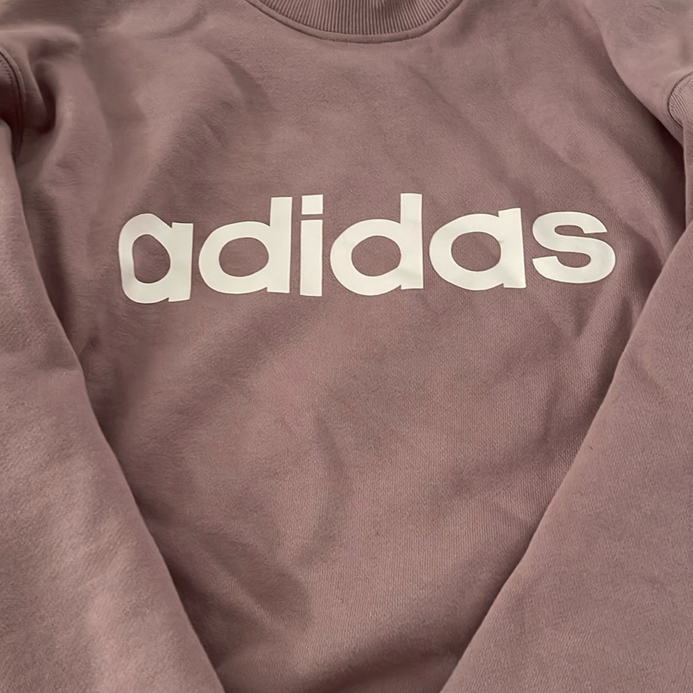 Sweat shirt and pants for a cute outfit. It is a beautiful mauve color.